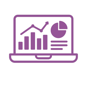 Abstract laptop displaying analytics charts and graphs, representing digital marketing performance and data analysis.